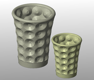 デジタル的に作成されたコップの形状
